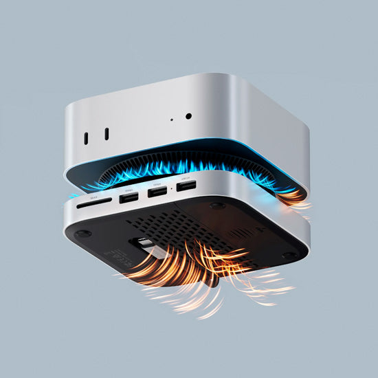 Support & Hub pour Mac Mini M4 avec boîtier SSD Silver