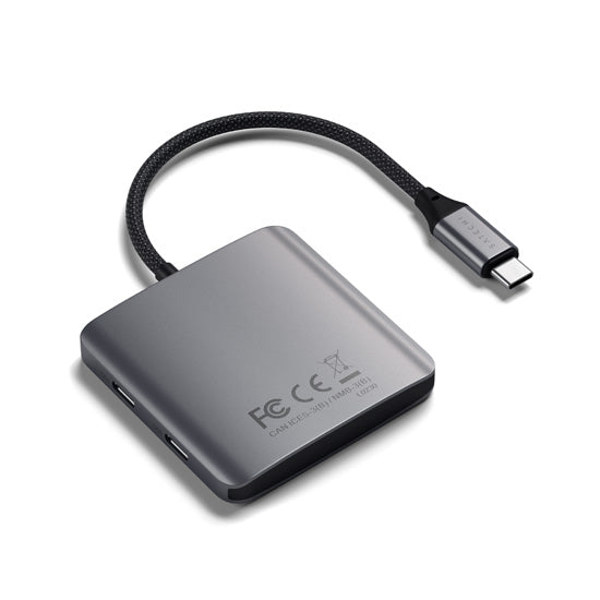4-Port USB-C hub with PD Space Gray