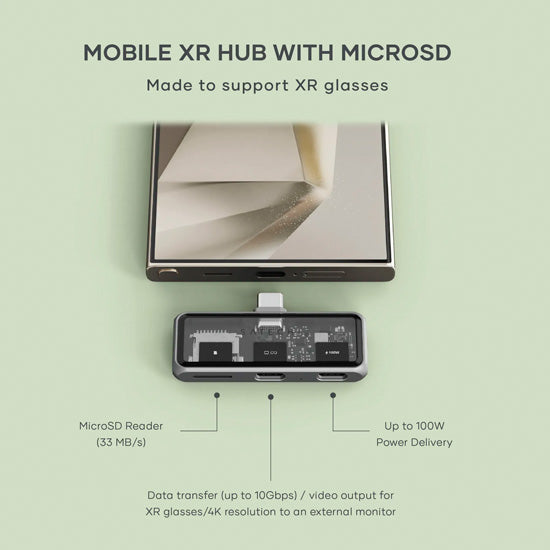 Mobile XR Hub with microSD Reader Space Gray