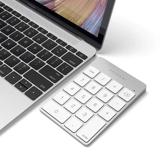 Aluminum Slim Rechargeable Bluetooth Keypad Silver