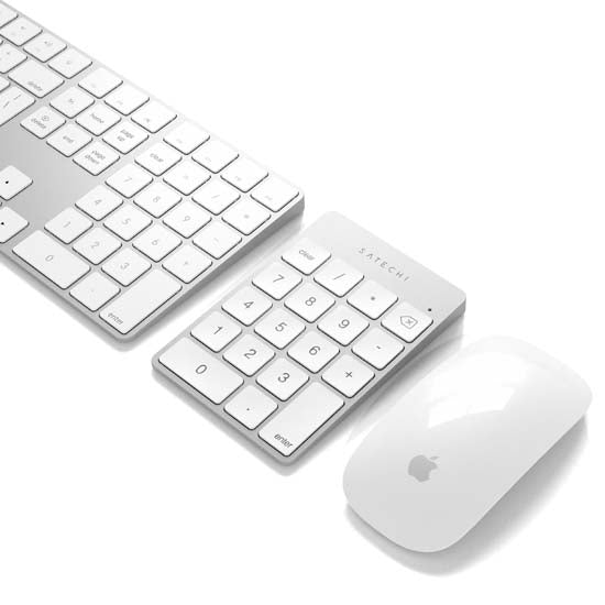 Aluminum Slim Rechargeable Bluetooth Keypad Silver