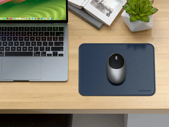 Vegan-Leather Premium Mouse Pad Blue