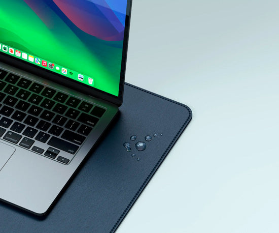 Vegan-Leather Premium Desk Mat Blue