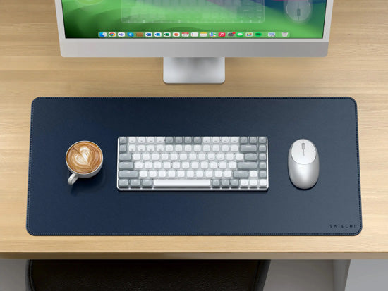 Vegan-Leather Premium Desk Mat Blue