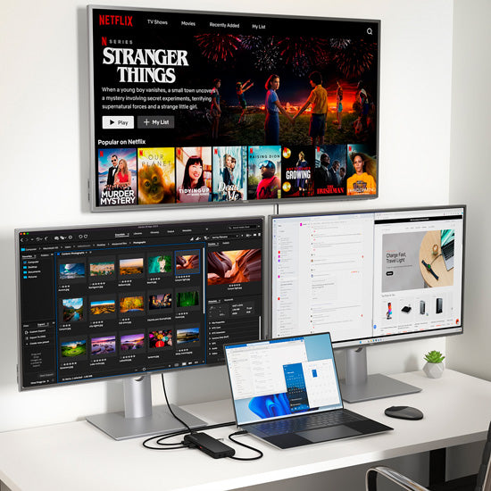 13-in-1 USB-C triple display multiport adapter Black