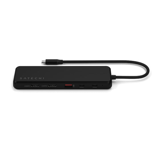 13-in-1 USB-C triple display multiport adapter Black