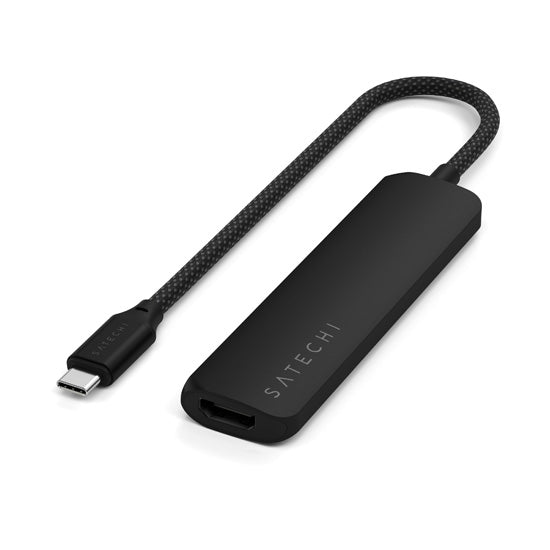 4-in-1 USB-C Slim Multiport Adapter 4K Black