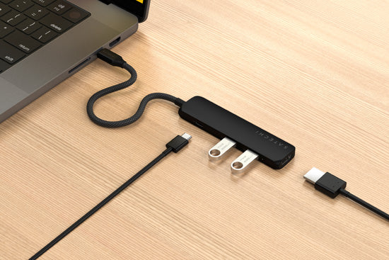 4-in-1 USB-C Slim Multiport Adapter 4K Black