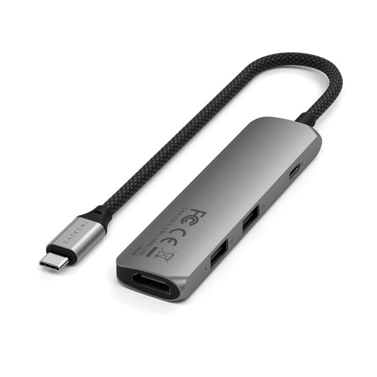4-in-1 USB-C Slim Multiport Adapter 4K Space Gray