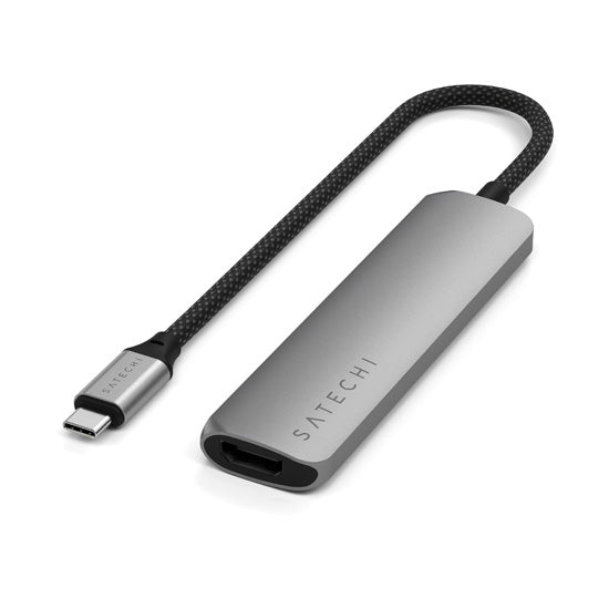 4-in-1 USB-C Slim Multiport Adapter 4K Space Gray