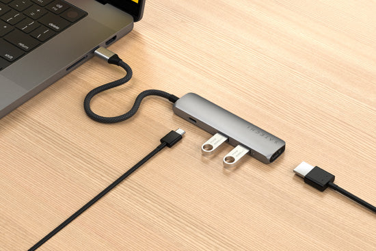 4-in-1 USB-C Slim Multiport Adapter 4K Space Gray