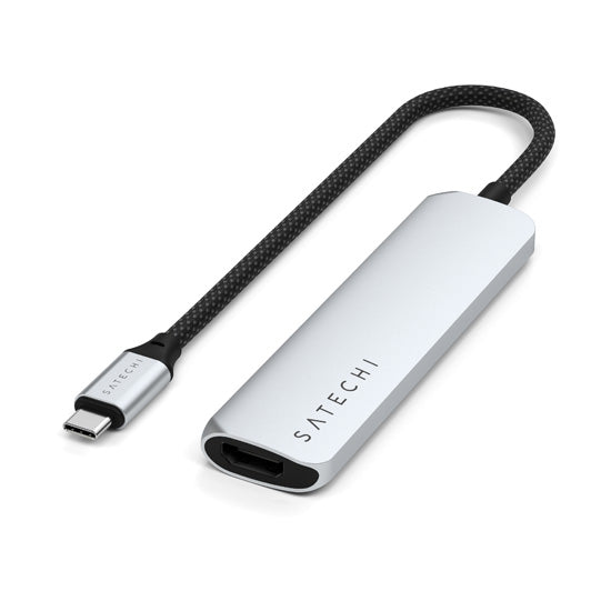4-in-1 USB-C Slim Multiport Adapter 4K Silver