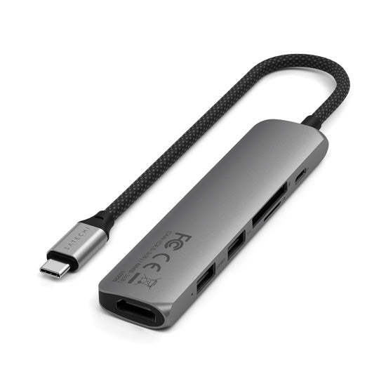 6-in-1 USB-C Slim Multiport Adapter Space Gray