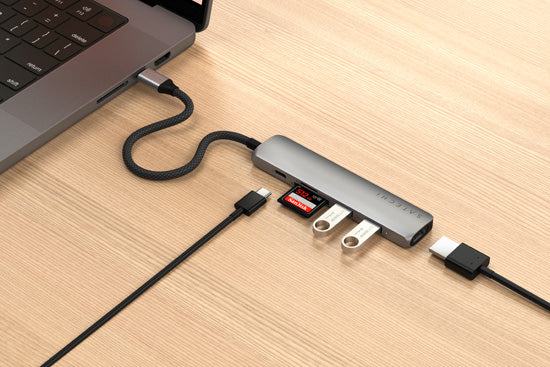 6-in-1 USB-C Slim Multiport Adapter Space Gray