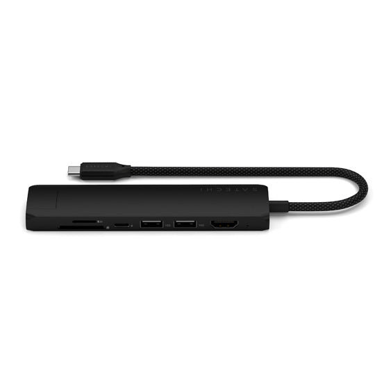 Adaptateur multiport USB-C Slim 7-en-1 avec Ethernet Noir