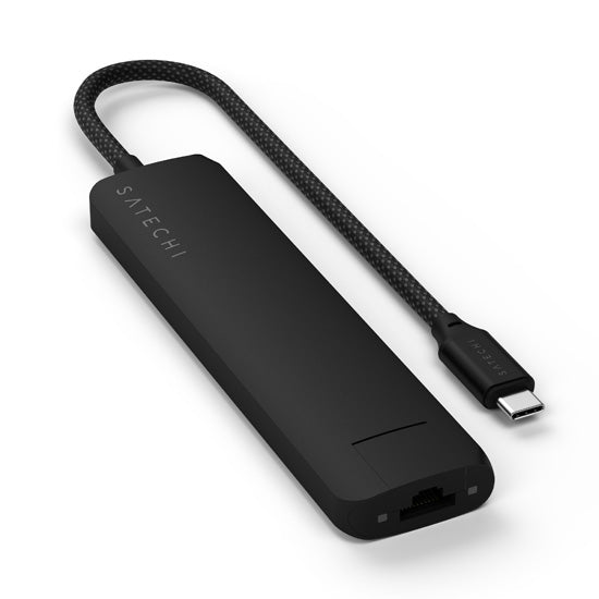 Adaptateur multiport USB-C Slim 7-en-1 avec Ethernet Noir