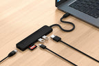 Adaptateur multiport USB-C Slim 7-en-1 avec Ethernet Noir