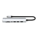 Adaptateur multiport USB-C Slim 7-en-1 avec Ethernet Silver