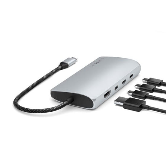 USB-C 8K to Ethernet V3 Multiport Adapter Silver