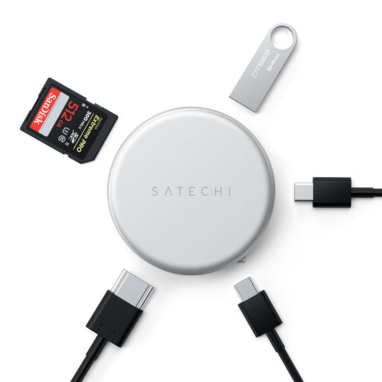 OntheGo 5-in-1 Multiport Adapter Silver