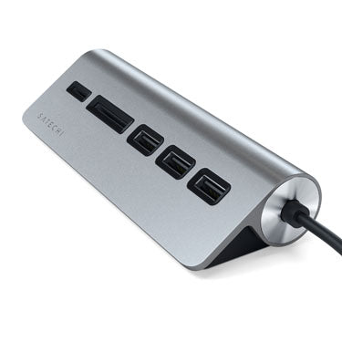 TYPE-C ALUMINUM USB 3.0 HUB & CARD READER Space Gray