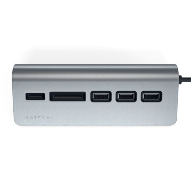 TYPE-C ALUMINUM USB 3.0 HUB & CARD READER Space Gray