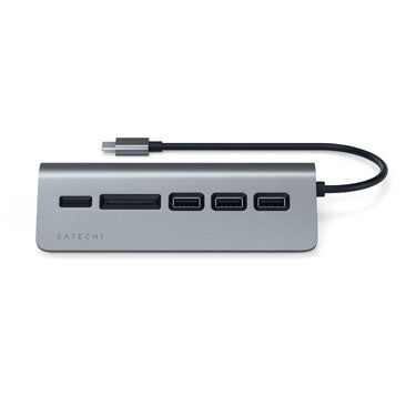 TYPE-C ALUMINUM USB 3.0 HUB & CARD READER Space Gray