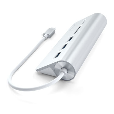 TYPE-C ALUMINUM USB 3.0 HUB & CARD READER Silver