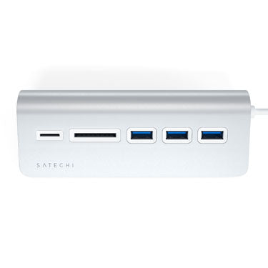 TYPE-C ALUMINUM USB 3.0 HUB & CARD READER Silver