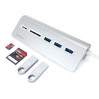 TYPE-C ALUMINUM USB 3.0 HUB & CARD READER Silver