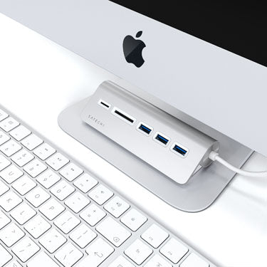 TYPE-C ALUMINUM USB 3.0 HUB & CARD READER Silver