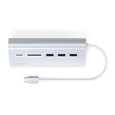 TYPE-C ALUMINUM USB 3.0 HUB & CARD READER Silver