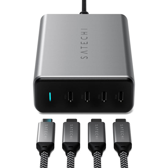 165w USB-C 4-port PD GaN Charger Space Gray