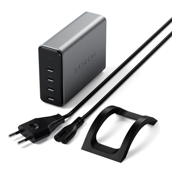 165w USB-C 4-port PD GaN Charger Space Gray