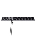 Slim W3 Wired USB-C AZERTY Keyboard - Space Grey