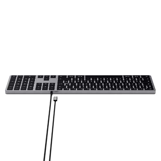 Slim W3 Wired USB-C AZERTY Keyboard - Space Grey