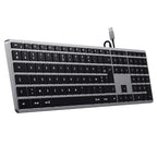 Slim W3 Wired USB-C AZERTY Keyboard - Space Grey