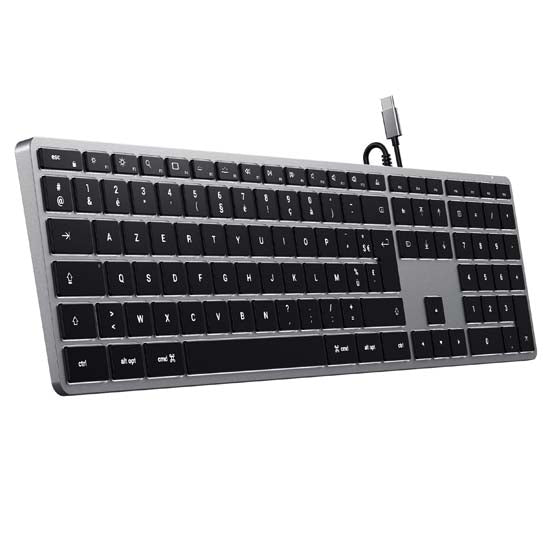 Slim W3 Wired USB-C AZERTY Keyboard - Space Grey