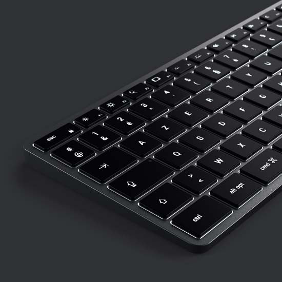 Slim W3 Wired USB-C AZERTY Keyboard - Space Grey