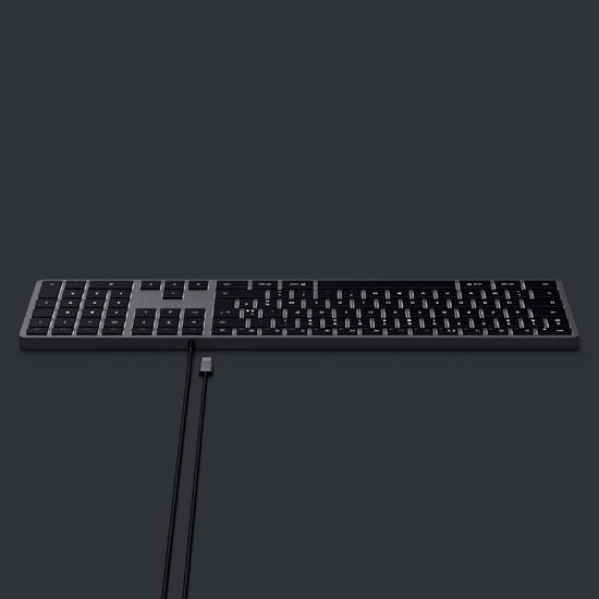 Slim W3 Wired USB-C AZERTY Keyboard - Space Grey
