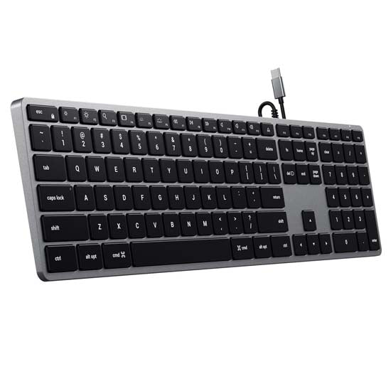 Slim W3 Wired USB-C QWERTY Keyboard - Space Gray