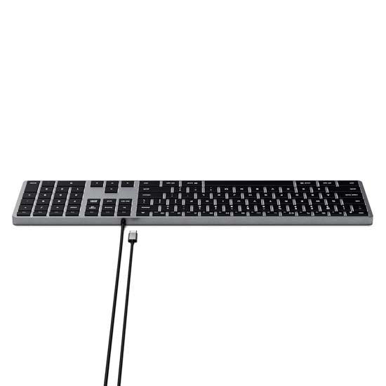 Slim W3 Wired USB-C QWERTY Keyboard - Space Gray