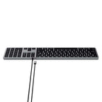 Slim W3 Wired USB-C QWERTY Keyboard - Space Gray