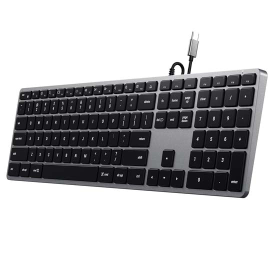Slim W3 Wired USB-C QWERTY Keyboard - Space Gray