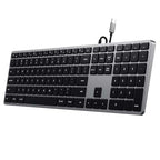 Slim W3 Wired USB-C QWERTY Keyboard - Space Gray