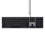 Slim W3 Wired USB-C QWERTY Keyboard - Space Gray