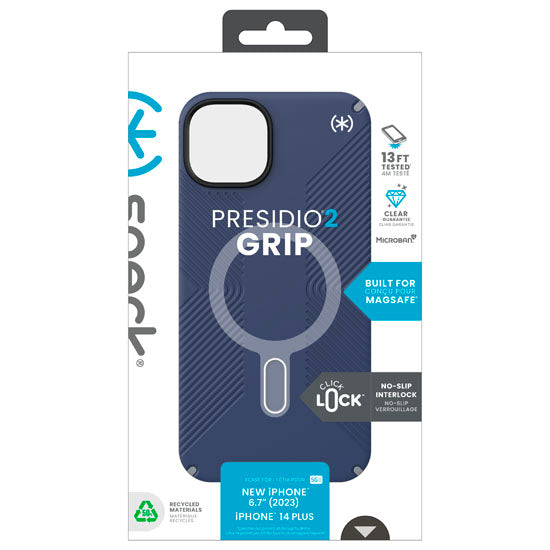 Presidio2 Grip Click-Lock iPhone 15 Plus/14 Plus Blue/Grey