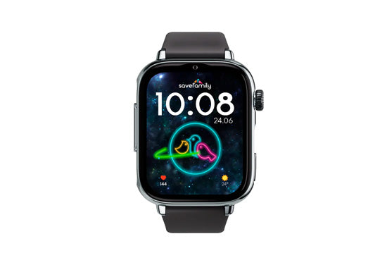SaveWatch Plus 2 SmartWatch for Kids Silver/Black is Black
