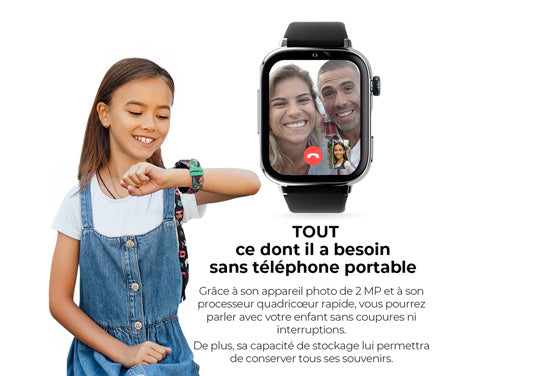 SaveWatch Plus 2 SmartWatch for Kids Silver/Black is Black