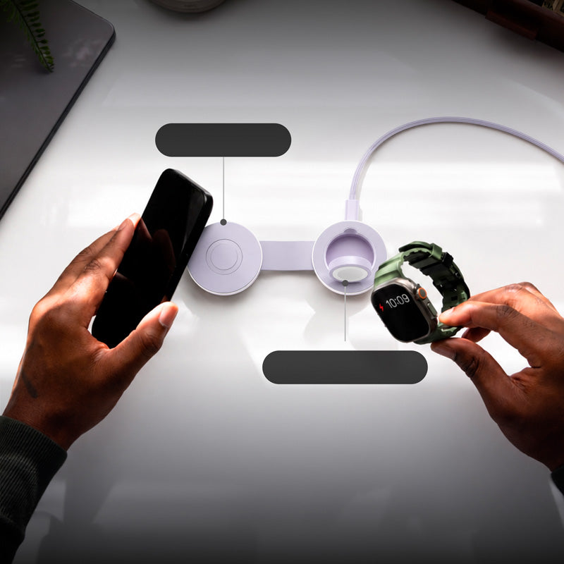 Butterfly SE 2-en-1 Qi2 MagSafe Charger Iridescent